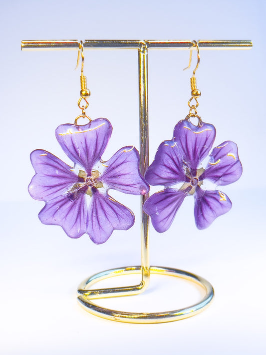 Purple Cloud Mallow Dangles
