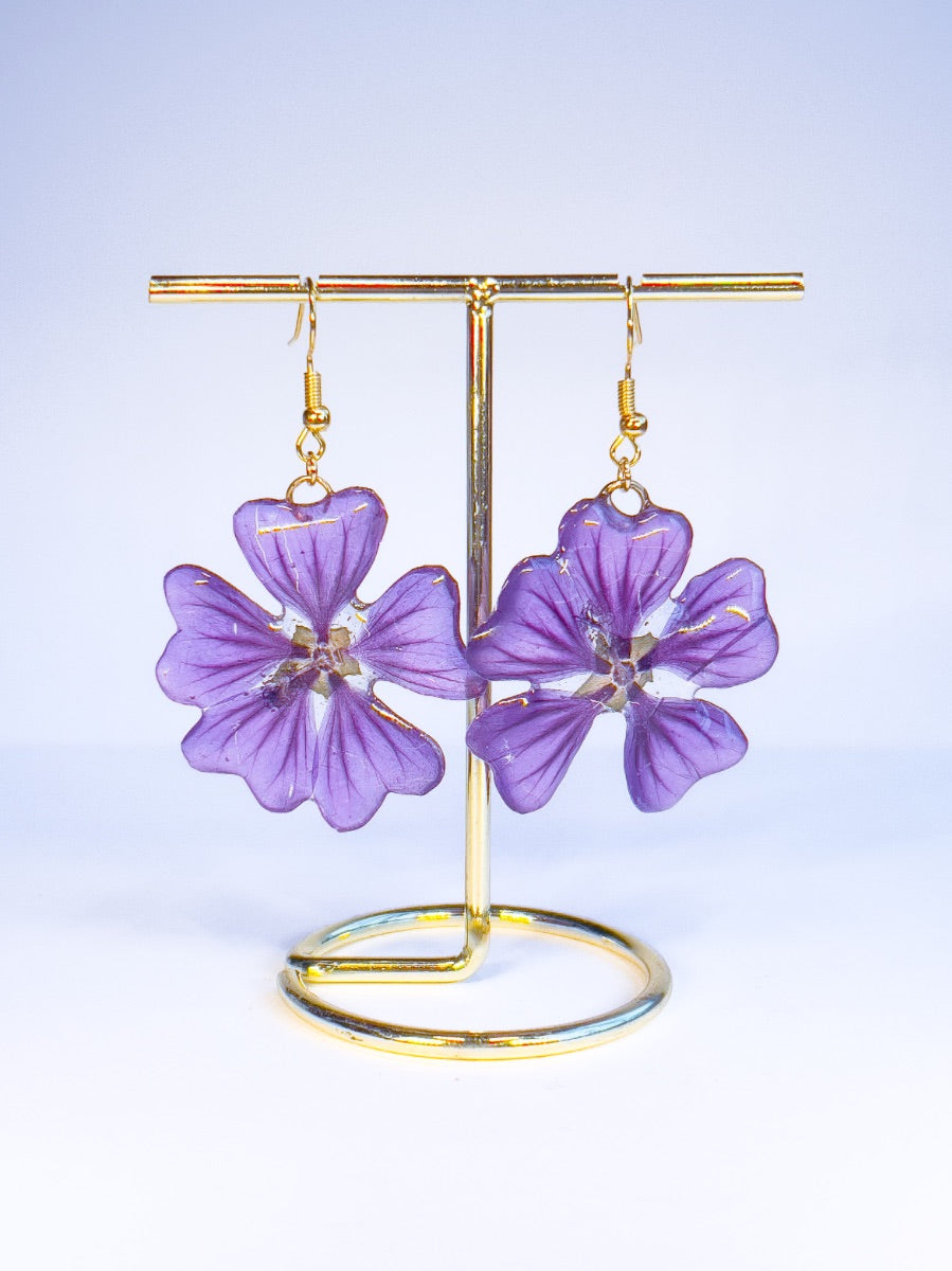 Purple Cloud Mallow Dangles