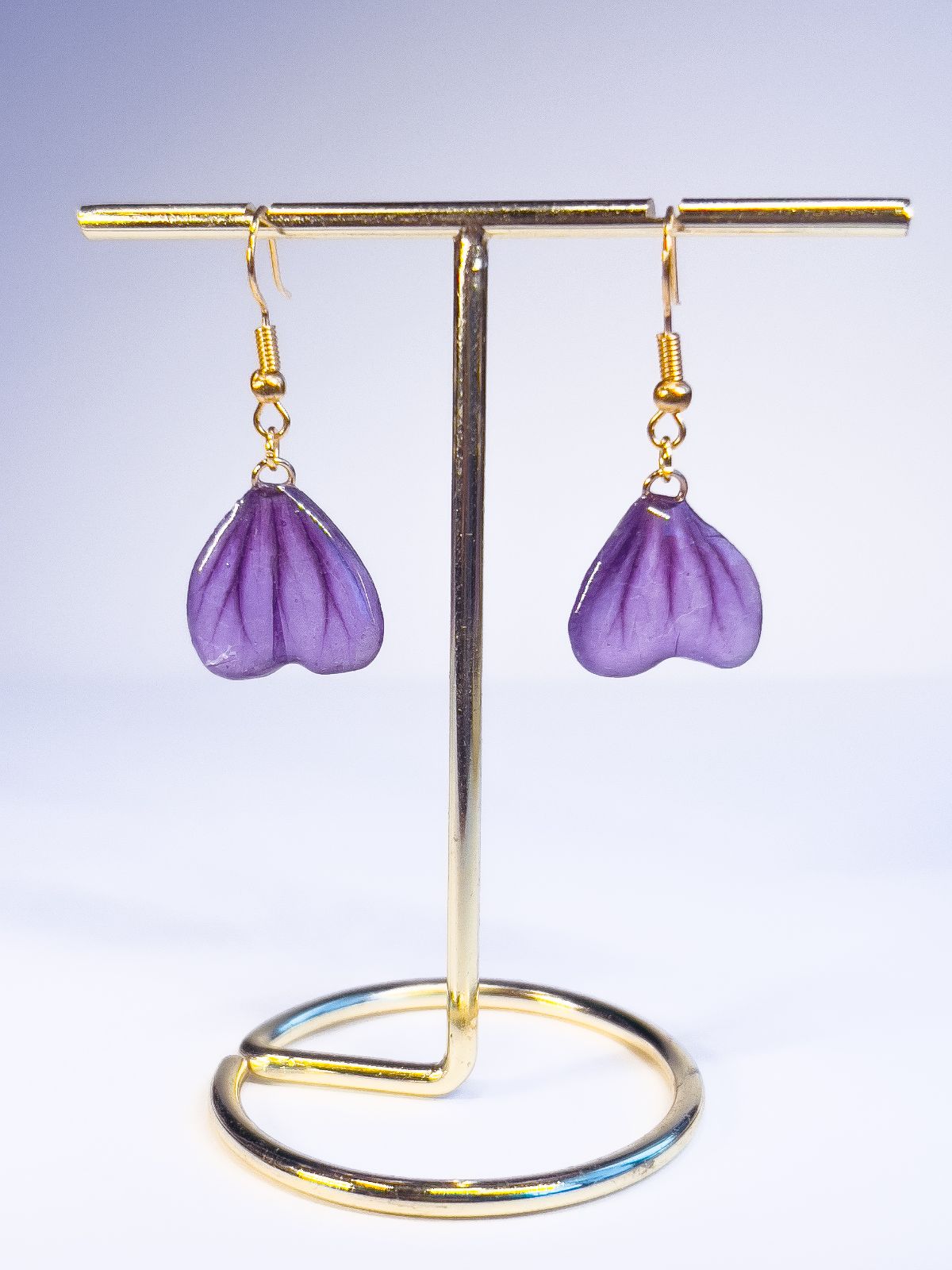 Purple Cloud Mallow Petal Dangles