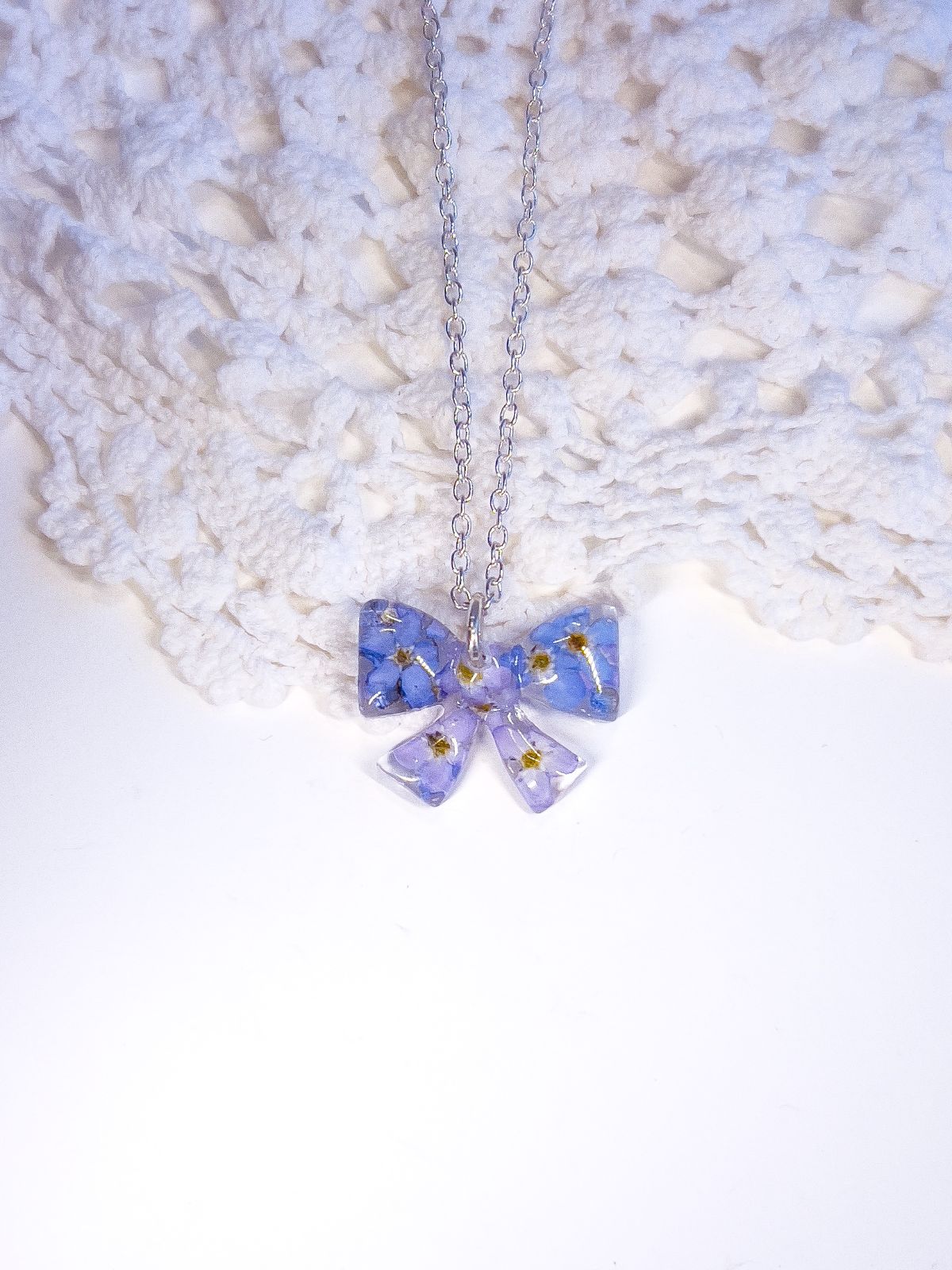 Forget-Me-Not Bow Necklace