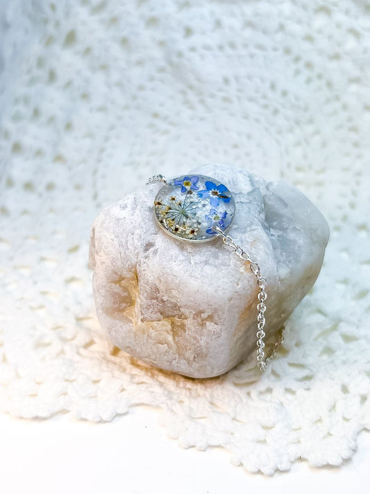 Queen Anne's Lace & Forget-Me-Not Bracelet