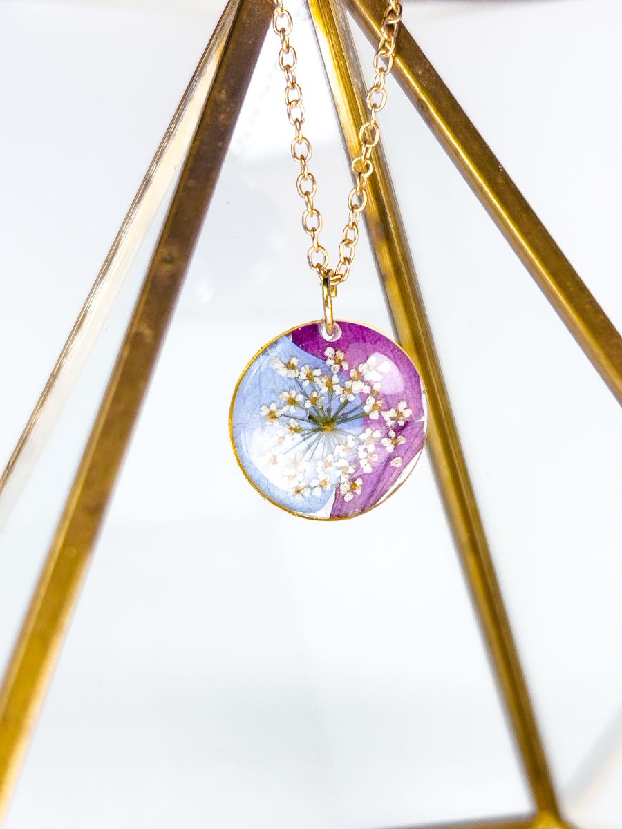 Mixed Petal Blue & Purple Necklace