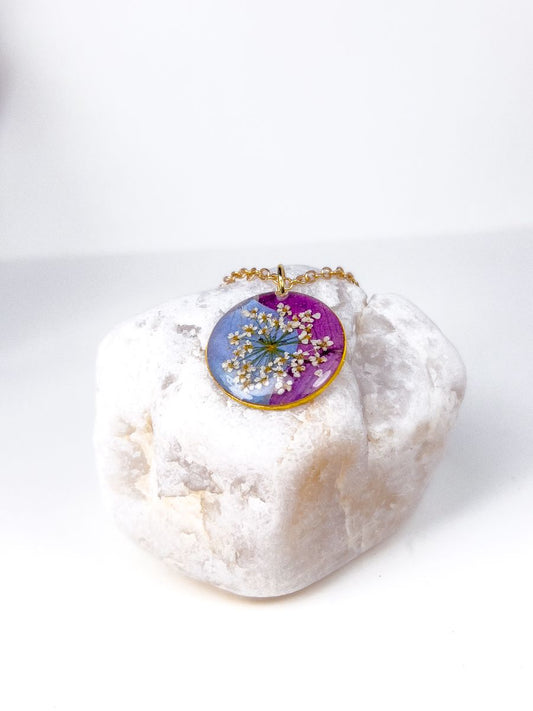 Mixed Petal Blue & Purple Necklace