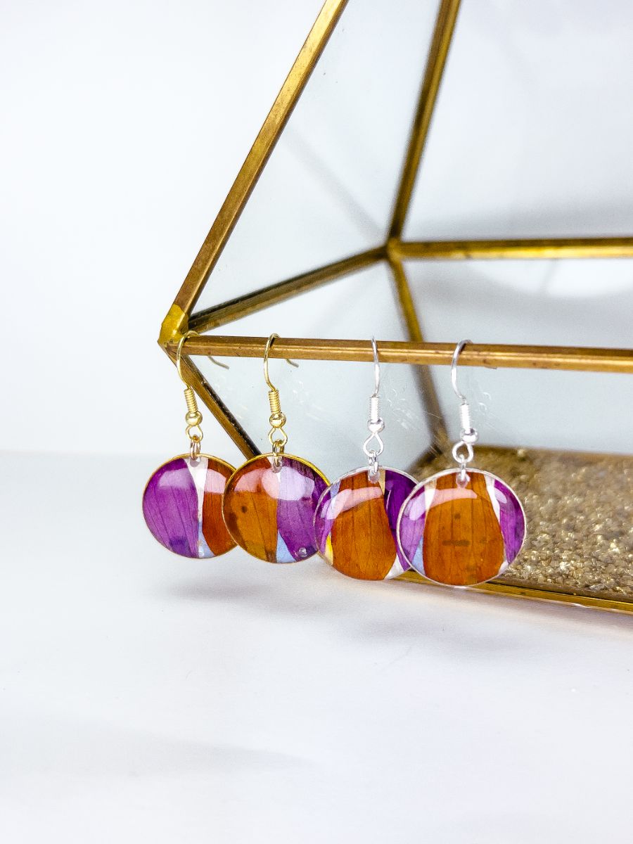 Zinnia Petal Abstract Dangle Earrings