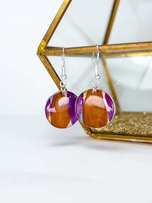 Zinnia Petal Abstract Dangle Earrings