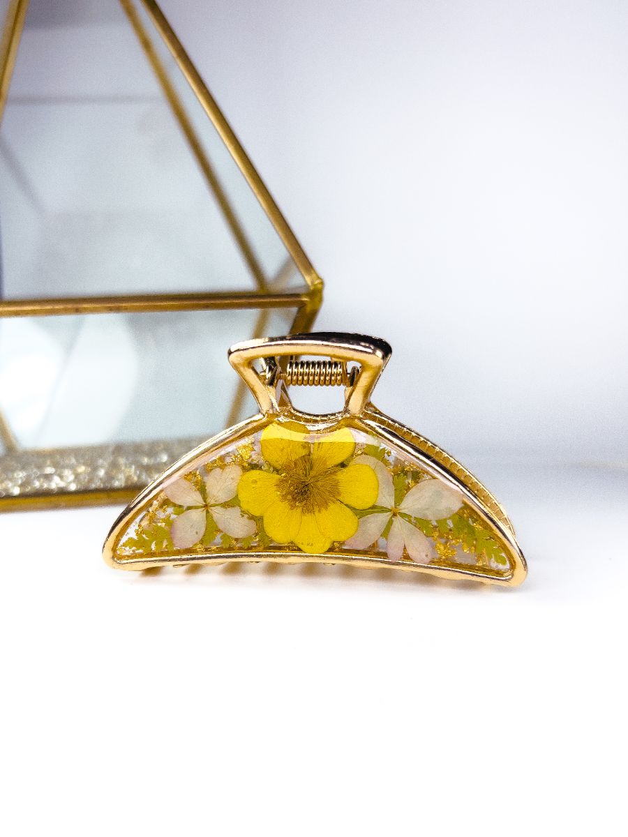 Buttercup & Hydrangea Hair Clip