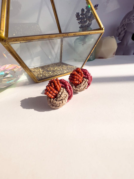 Hand-Beaded Knot Studs