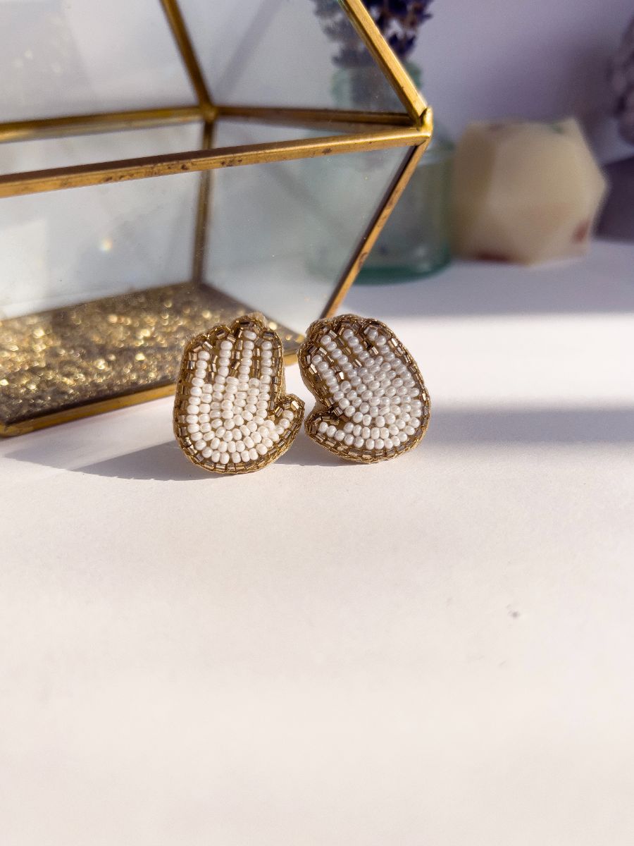 Hand-Beaded Hand Studs