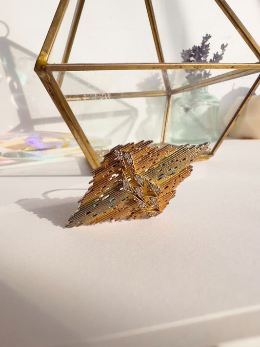 Abstract Texture & Crystal Ring