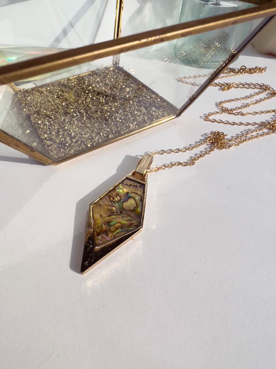 Geometric Mother-of-Pearl Necklace