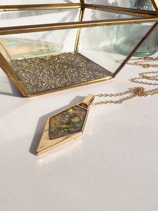 Geometric Mother-of-Pearl Necklace
