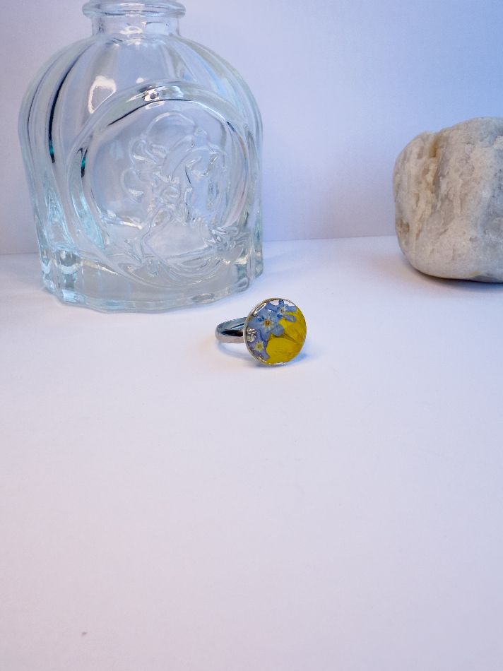 Buttercup & Forget-Me-Not Adjustable Ring