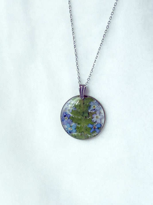 Fern & Forget-Me-Not Necklace