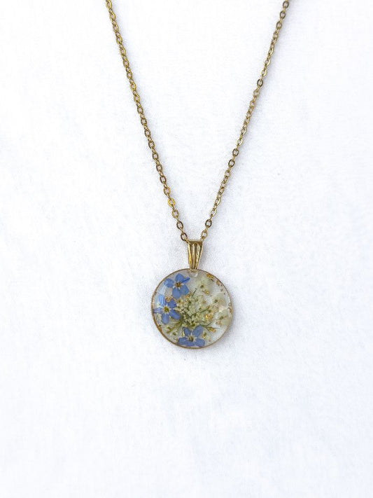 Queen Anne's Lace & Forget-Me-Not Necklace