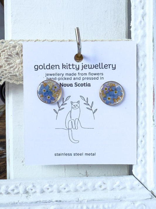 Queen Anne's Lace & Forget-Me-Not Studs