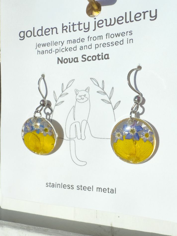 Buttercup & Forget-Me-Not Dangle Earrings
