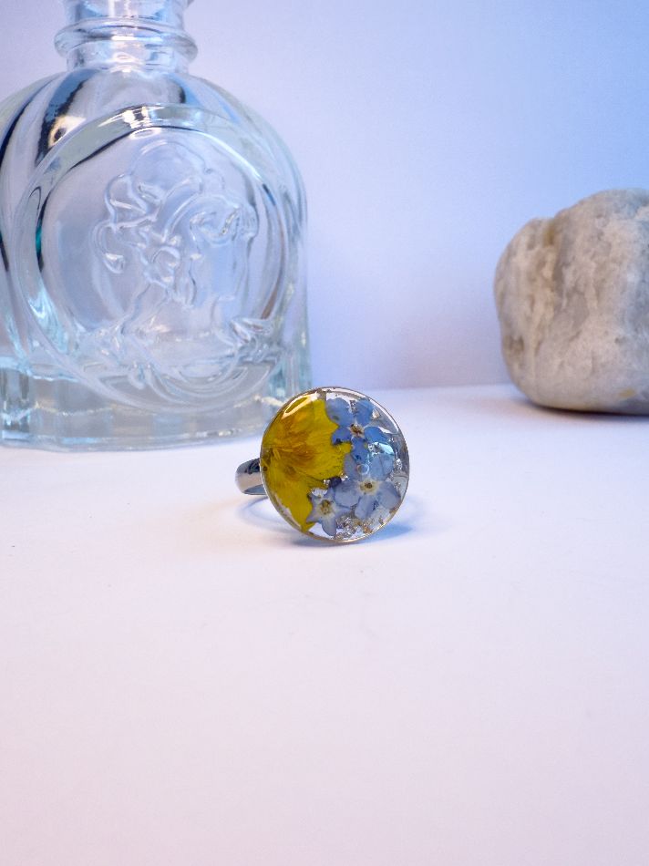 Buttercup & Forget-Me-Not Adjustable Ring
