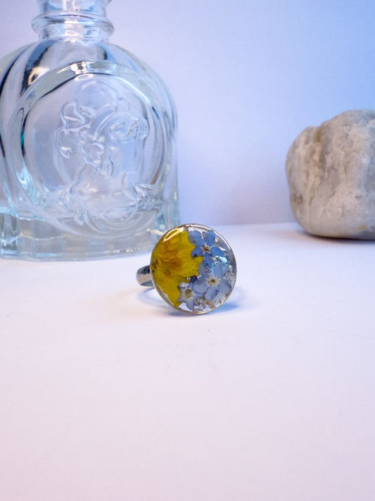 Buttercup & Forget-Me-Not Adjustable Ring