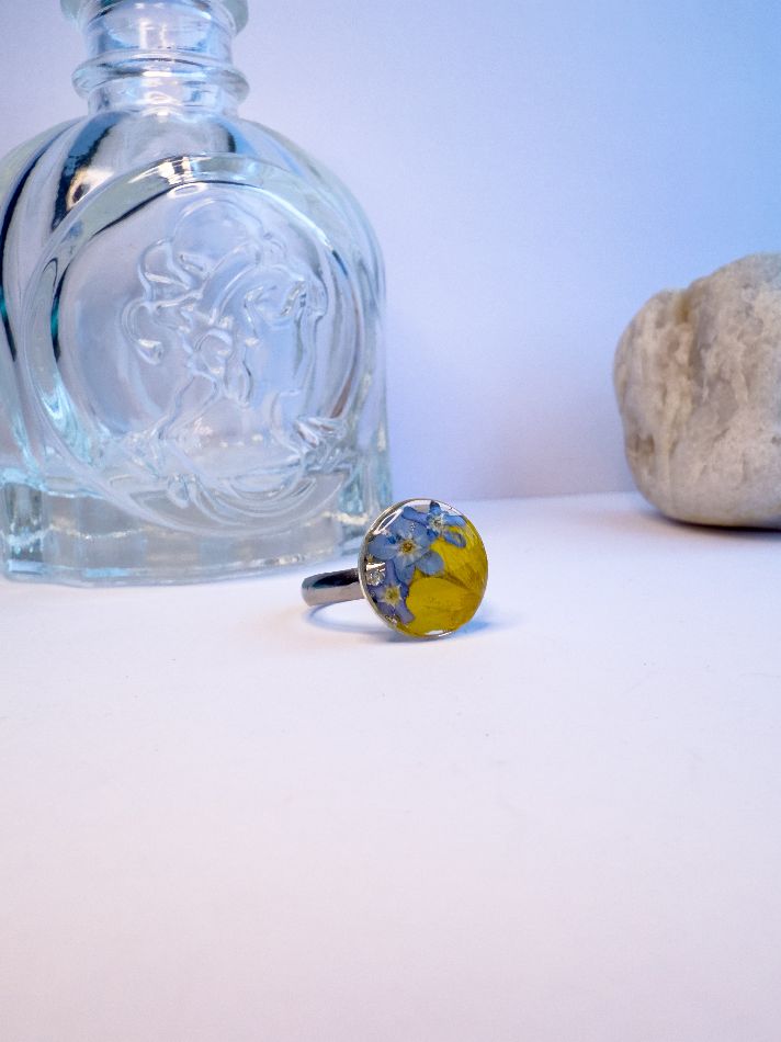 Buttercup & Forget-Me-Not Adjustable Ring