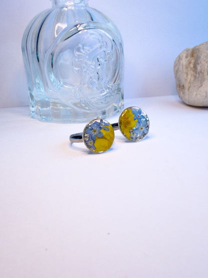 Buttercup & Forget-Me-Not Adjustable Ring