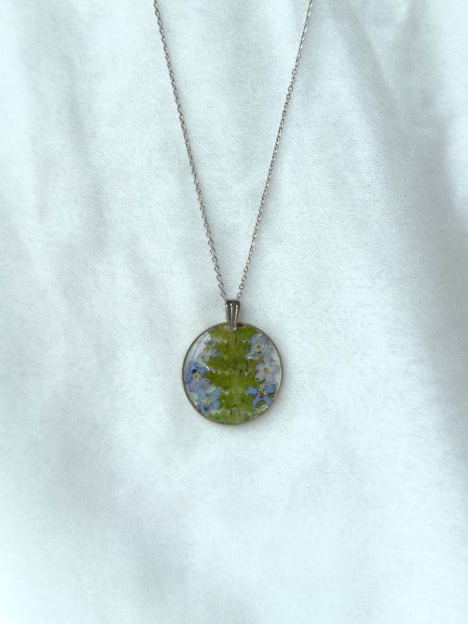 Fern & Forget-Me-Not Necklace