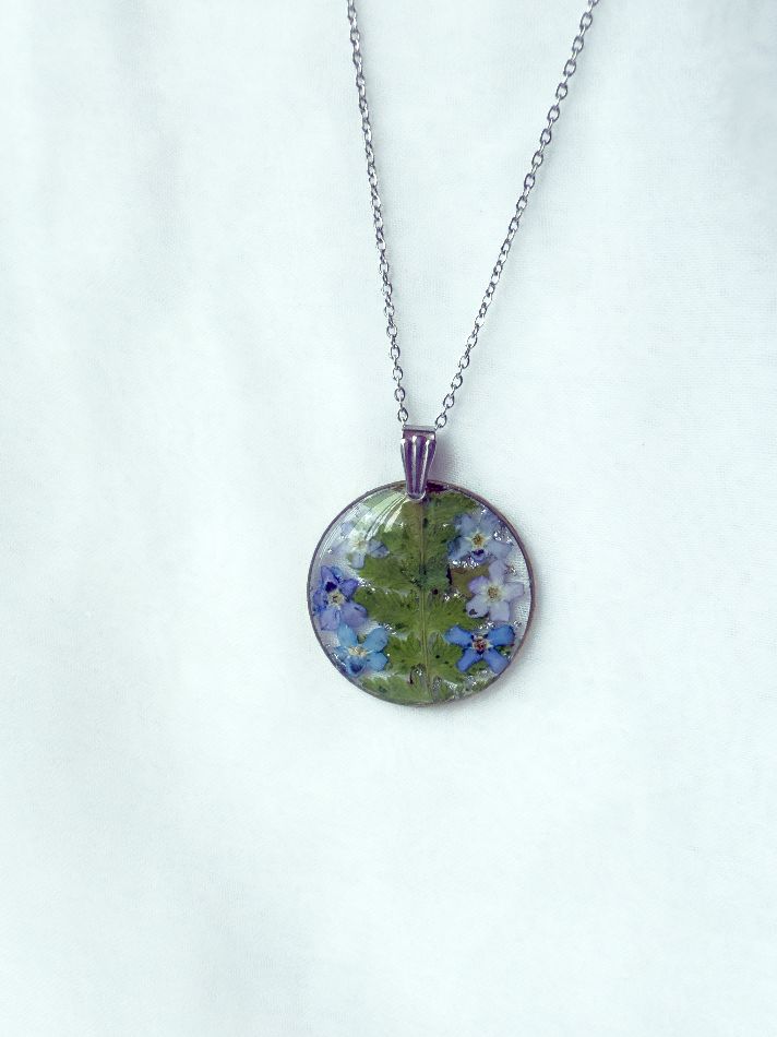 Fern & Forget-Me-Not Necklace