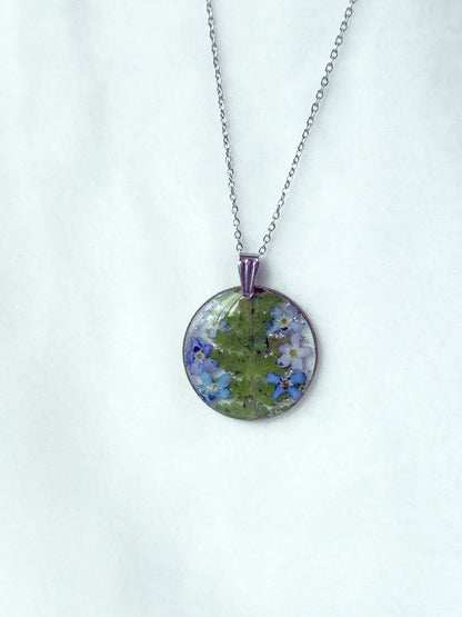 Fern & Forget-Me-Not Necklace