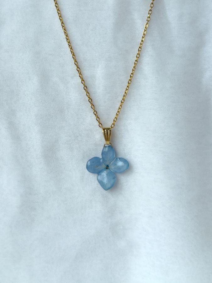 Blue Hydrangea 3D Necklace