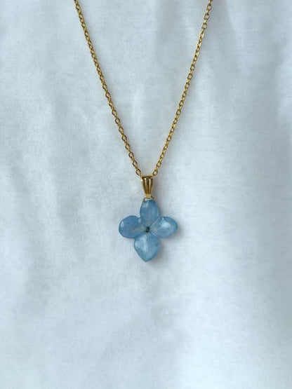 Blue Hydrangea 3D Necklace