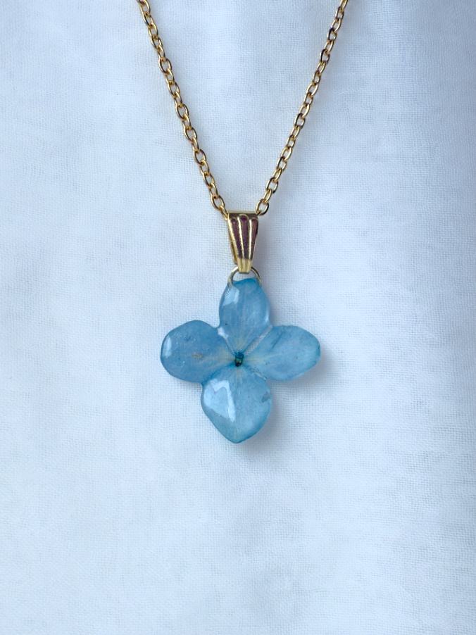 Blue Hydrangea 3D Necklace