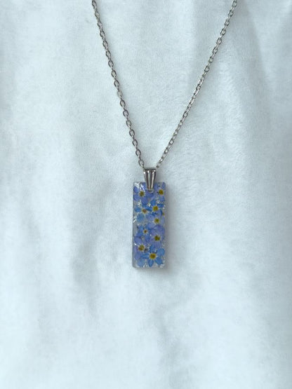 Forget-Me-Not Rectangle Necklace