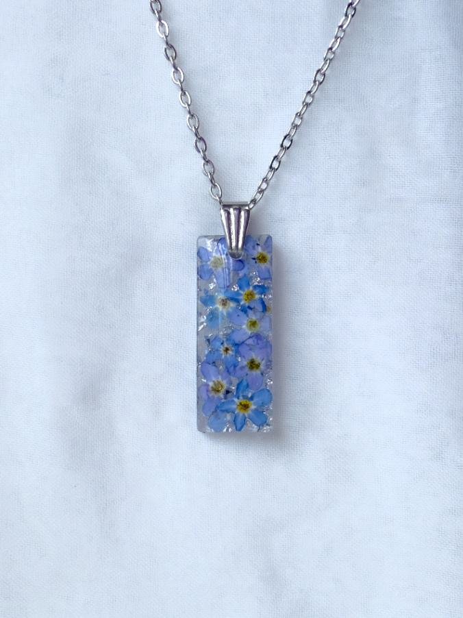 Forget-Me-Not Rectangle Necklace