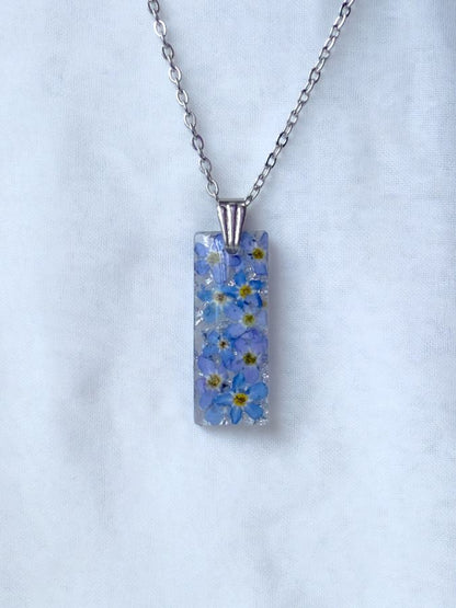Forget-Me-Not Rectangle Necklace