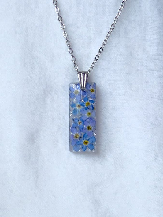 Forget-Me-Not Rectangle Necklace