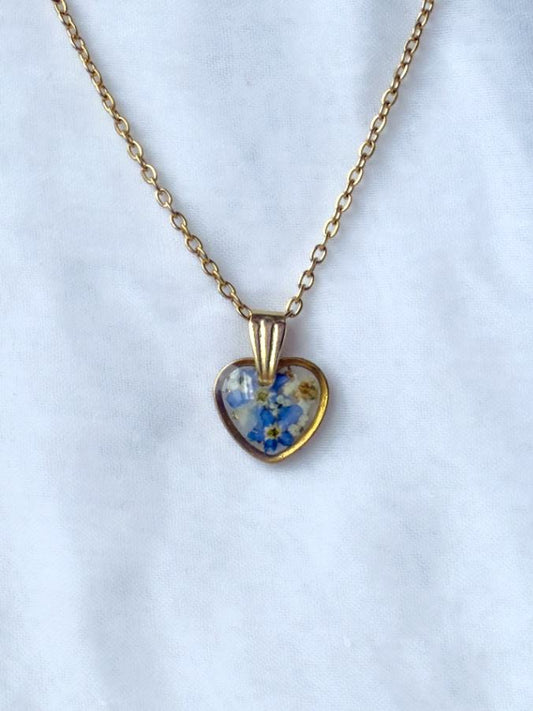 Forget-Me-Not Heart Necklace