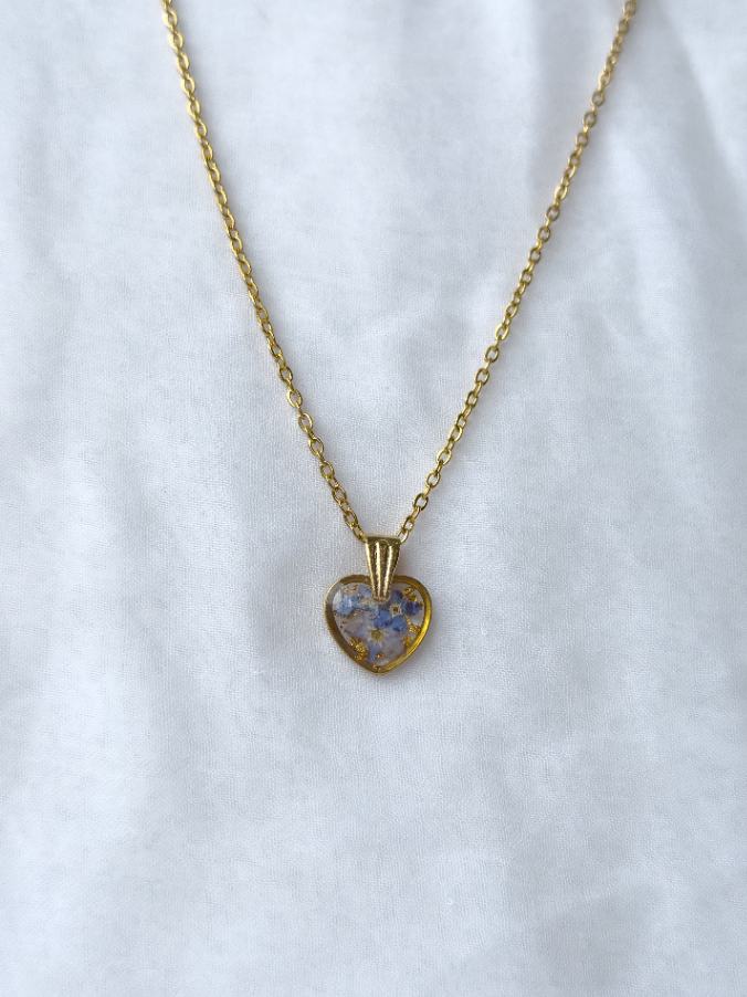 Forget-Me-Not Heart Necklace