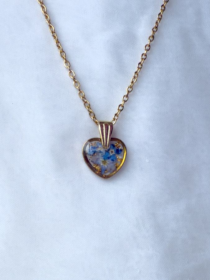 Forget-Me-Not Heart Necklace