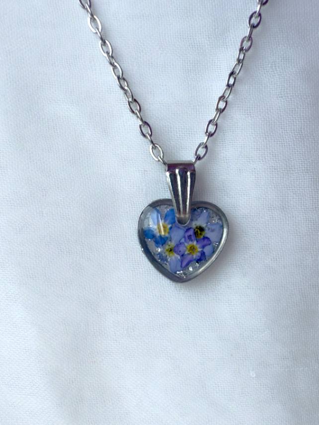 Forget-Me-Not Heart Necklace