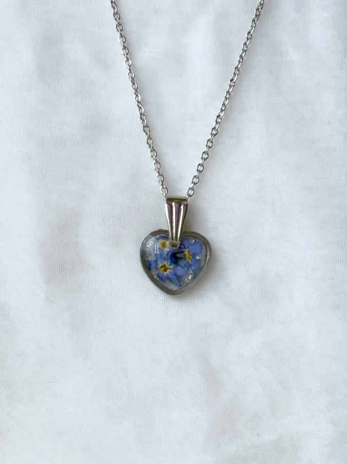 Forget-Me-Not Heart Necklace