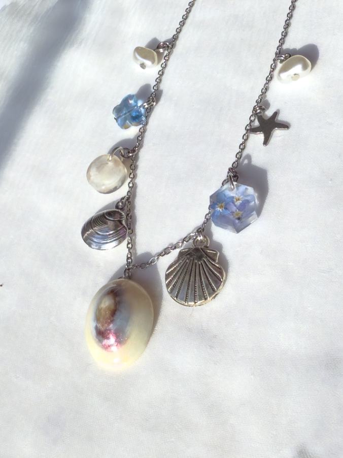 Beachy Charm Necklace in Blue