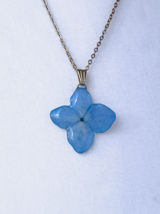 Blue Hydrangea 3D Necklace