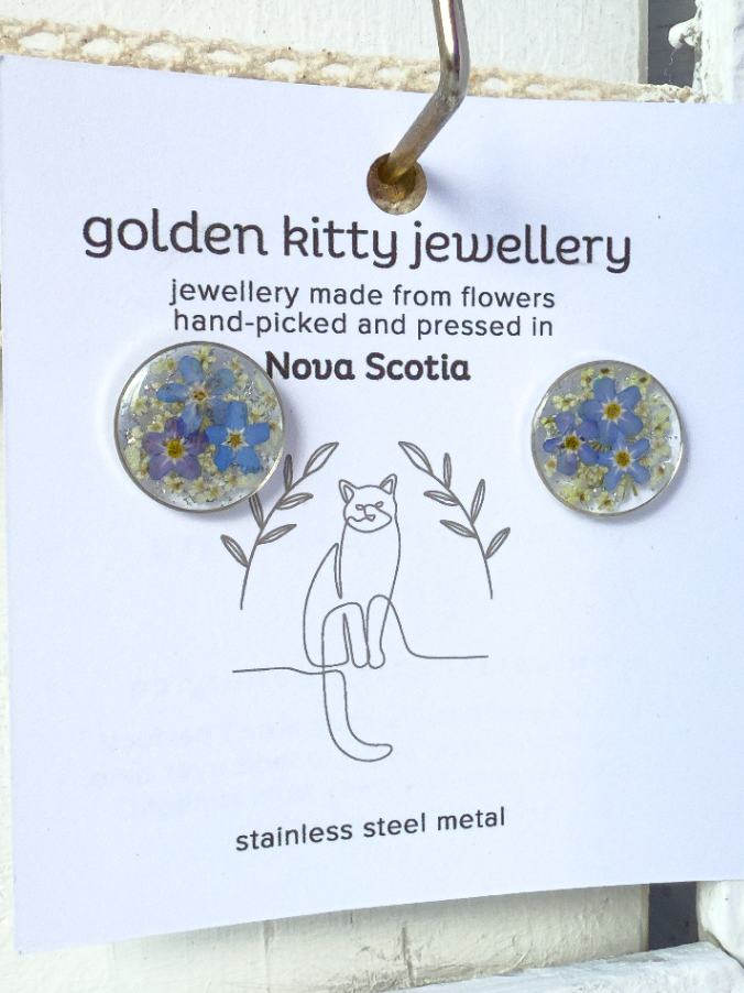 Queen Anne's Lace & Forget-Me-Not Studs