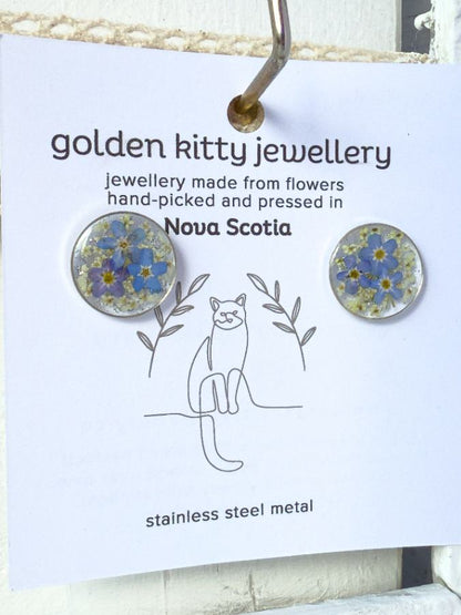 Queen Anne's Lace & Forget-Me-Not Studs