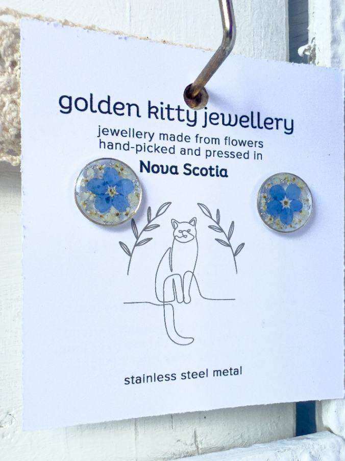 Queen Anne's Lace & Forget-Me-Not Studs