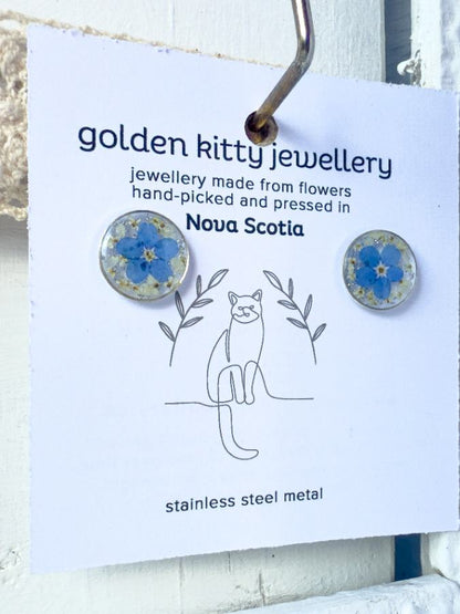 Queen Anne's Lace & Forget-Me-Not Studs