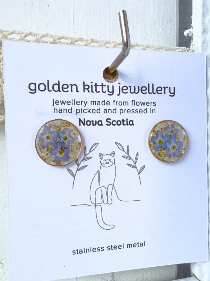 Queen Anne's Lace & Forget-Me-Not Studs
