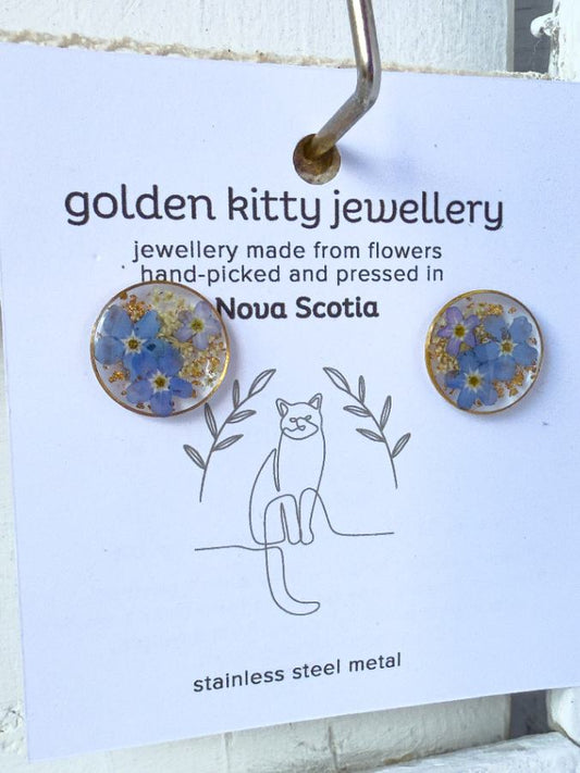 Queen Anne's Lace & Forget-Me-Not Studs