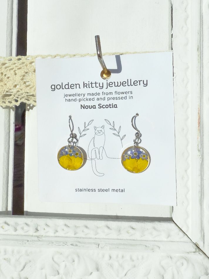 Buttercup & Forget-Me-Not Dangle Earrings