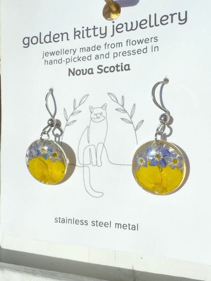 Buttercup & Forget-Me-Not Dangle Earrings