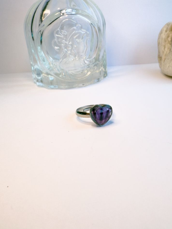 Purple Cloud Mallow Heart Ring